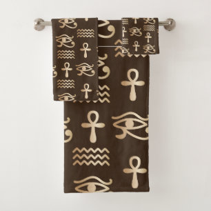 Alte ägyptische Symbole Ankh Eye of Horus Badhandtuch Set