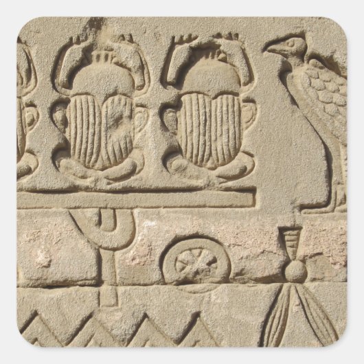 Alte ägyptische Symbole Quadratischer Aufkleber (Vorderseite)
