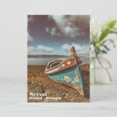 Alte Aiola. Traditionelles portugiesisches Boot am Dankeskarte (Stehend Vorderseite)