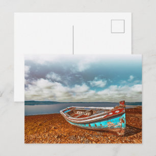 Alte Aiola. Traditionelles portugiesisches Boot am Postkarte