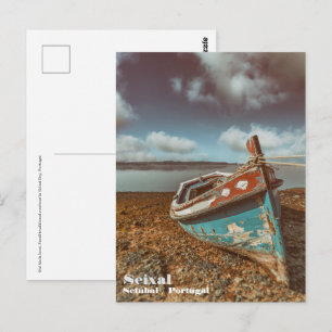 Alte Aiola. Traditionelles portugiesisches Boot am Postkarte