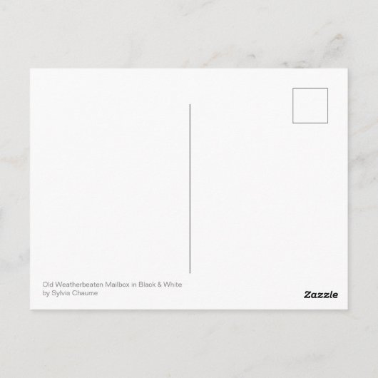 Alte akkubetriebene Postbox Schwarz/Weiß Postkarte (Rückseite)