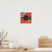 Alte Akustikgitarre mit Bermuda-Flagge Poster (Küche)