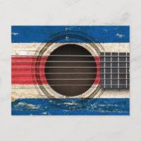 Alte Akustikgitarre mit Costa Rica Flagge
