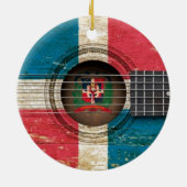 Alte Akustikgitarre mit Dominikanische Keramik Ornament (Hinten)