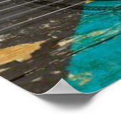 Alte akustische Gitarre mit Bahamas-Flagge Poster (Ecke)