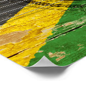 Alte akustische Gitarre mit jamaikanischer Flagge Poster (Ecke)