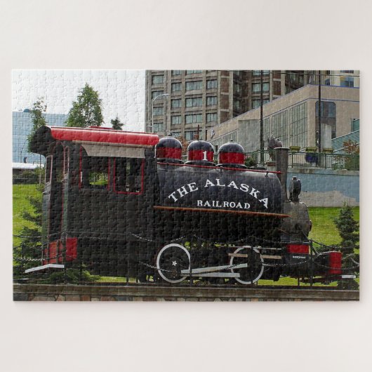 Alte Alaska Eisenbahn Dampflokomotive Motor 2 Puzzle (Horizontal)