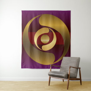 Alte Alien Symbole Gold Crop Circle Wandteppich