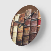 Alte alte Bücher Vintage Gräber Runde Wanduhr (Winkel)