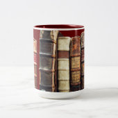 Alte alte Bücher Vintage Gräber Zweifarbige Tasse (Mittel)