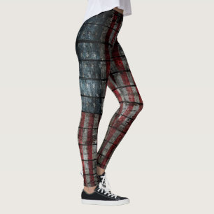 Alte amerikanische Flagge im Rustikalstil Leggings