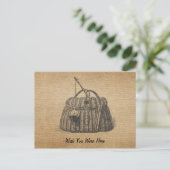 Alte Angelköder-Box Jute Postkarte (Stehend Vorderseite)