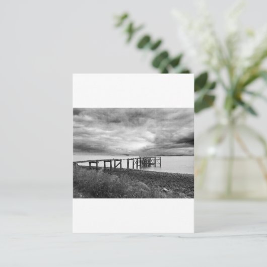 Alte Anlegestelle am Silver Sand Beach, Schottland Postkarte (Stehend Vorderseite)