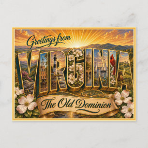 Alte Ansichtskarte aus Virginia Gruß von einer Pos Postkarte
