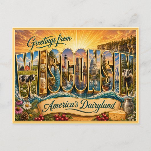 Alte Ansichtskarte aus Wisconsin Postkarte (Vorderseite)