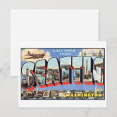 Alte Ansichtskarte von Seattle Postkarte (Vorne/Hinten)