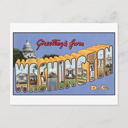 Alte Ansichtskarte von Washington, DC Postkarte (Vorderseite)