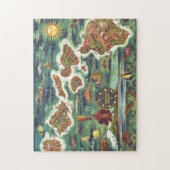 Alte antike Hawaiianische Inseln Karte Historisch Puzzle (Vertikal)