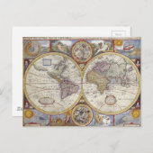 Alte Antike Karte der Welt (Vorne/Hinten)