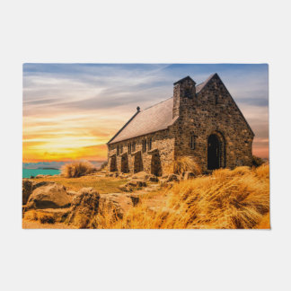 Alte antike Kirche auf der Plains Floor Mat Fußmatte