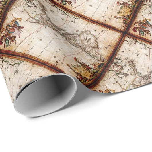 Alte Antike Nord- und Südamerika Karte Geschenkpapier (Rolleneckpunkt)