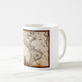 Alte Antike Nord- und Südamerika Karte Kaffeetasse (VorderseiteRechts)