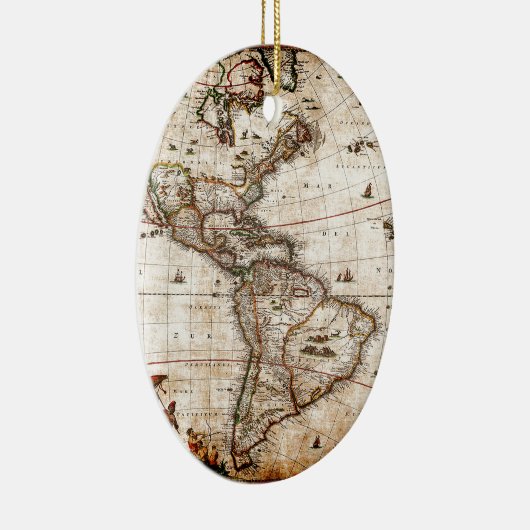 Alte Antike Nord- und Südamerika Karte Keramik Ornament (Rechts)