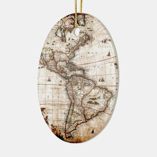 Alte Antike Nord- und Südamerika Karte Keramik Ornament (Links)