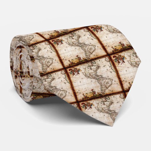 Alte Antike Nord- und Südamerika Karte Krawatte (Gerollt)