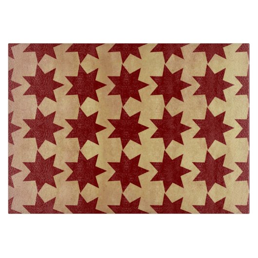 Alte antike rote Papiersteppdecke spielt Schneidebrett (Vorderseite)