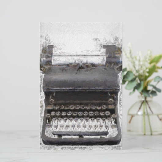 alte antike Schreibmaschine Briefpapier (Stehend Vorderseite)