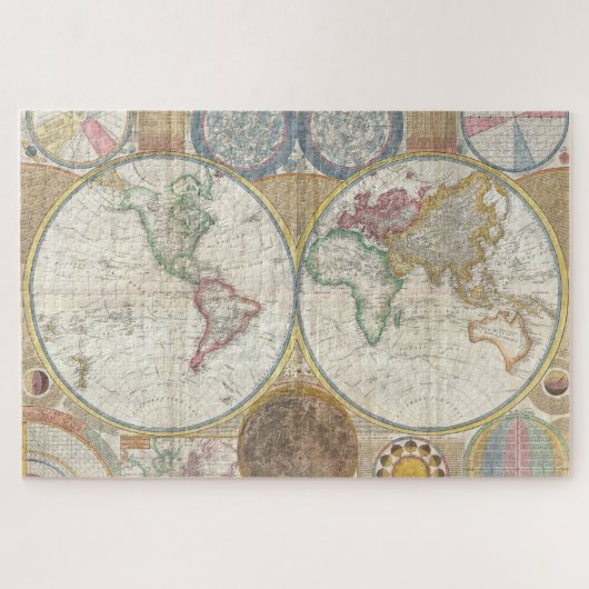 Alte Antike Vintage Allgemeine Karte der Welt Puzzle (Horizontal)
