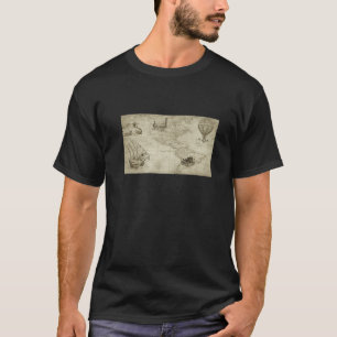 Alte antike Vintage Karte Amaricas Nord und Süd A T-Shirt