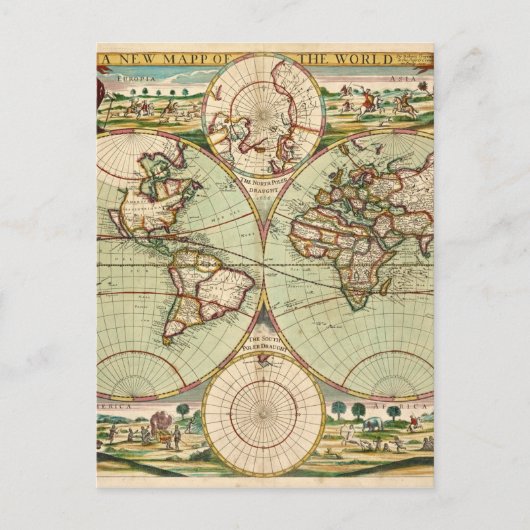 Alte antike Vintage Karte Weltpostkarte (Vorderseite)