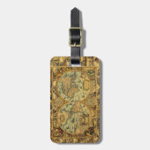 Alte antike Vintage Weltkarte illustriert Gepäckanhänger (Vorderseite vertikal)