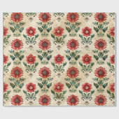 Alte antike WeihnachtsDamaske Geschenkpapier (Flach)