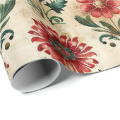 Alte antike WeihnachtsDamaske Geschenkpapier (Rolleneckpunkt)