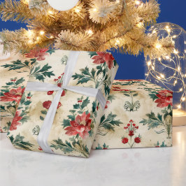 Alte antike WeihnachtsDamaske Geschenkpapier