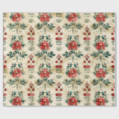 Alte antike WeihnachtsDamaske Geschenkpapier (Flach)