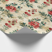 Alte antike WeihnachtsDamaske Geschenkpapier (Ecke)