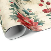 Alte antike WeihnachtsDamaske Geschenkpapier (Rolleneckpunkt)