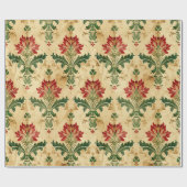 Alte antike WeihnachtsDamaske Geschenkpapier (Flach)