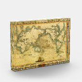 Alte antike Weltkarte Fotoblock (Links)