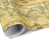 Alte antike Weltkarte Geschenkpapier (Rolleneckpunkt)
