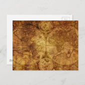 Alte antike Weltkarte Historisch Postkarte (Vorne/Hinten)