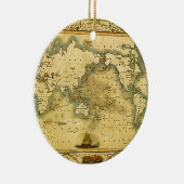 Alte antike Weltkarte Keramik Ornament (Rechts)