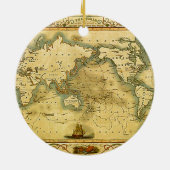 Alte antike Weltkarte Keramik Ornament (Hinten)