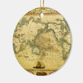 Alte antike Weltkarte Keramikornament (Links)
