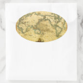 Alte antike Weltkarte Ovaler Aufkleber (Tasche)